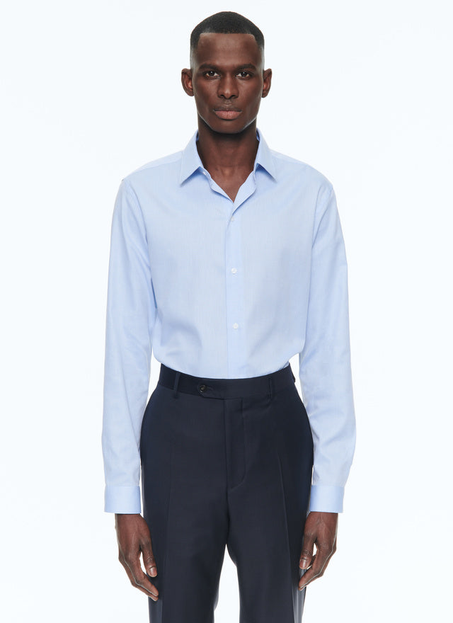 Blue cotton twill shirt