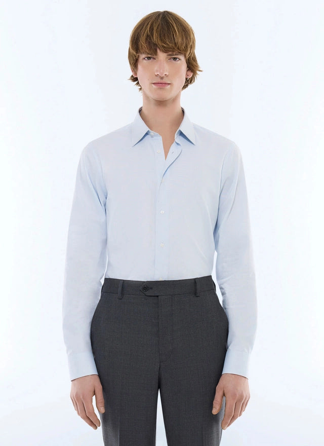 Cotton straight collar shirt