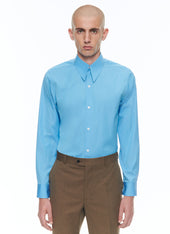 Cotton Canvas Shirt With Spear Collar