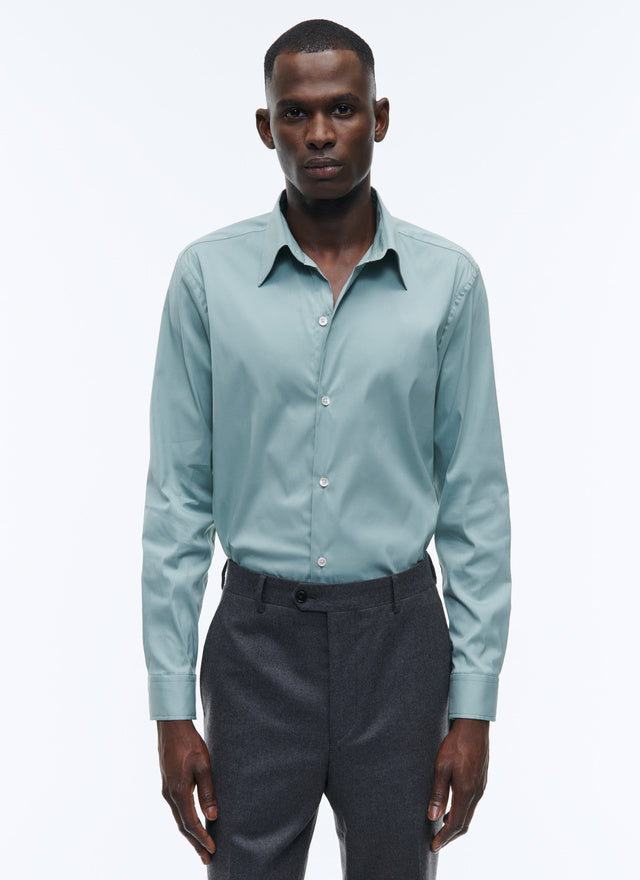 Blended cotton poplin shirt