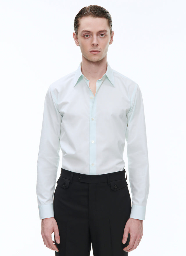 Sky blue cotton poplin shirt