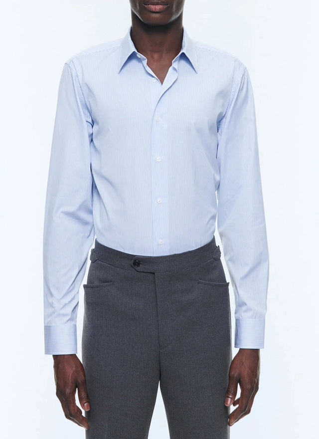 Cotton Shirt With Straight Collar