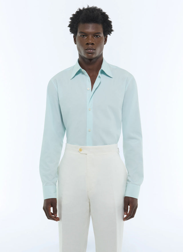 Cotton swallow collar shirt