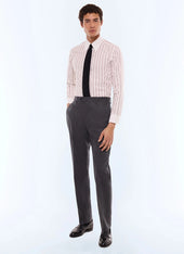 Striped shirt with point collar