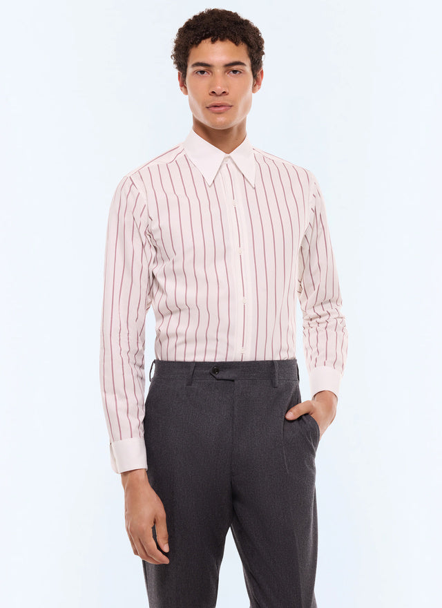 Striped Shirt With Point Collar