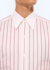 Striped shirt with point collar