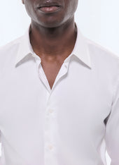 Cotton Twill Shirt With Straight Collar