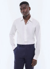 Cotton Twill Shirt With Straight Collar