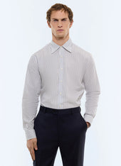 Striped cotton poplin shirt