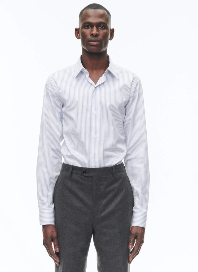 Cotton shirt with straight collar