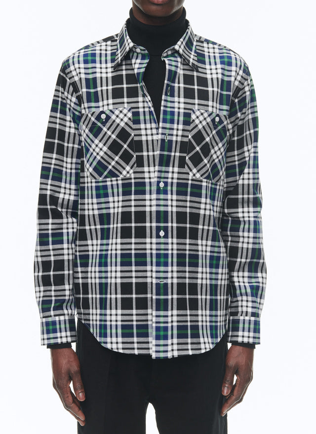 Brushed cotton shirt with swallow collar