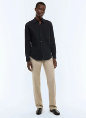 Cotton Linen Swallow Collar Shirt