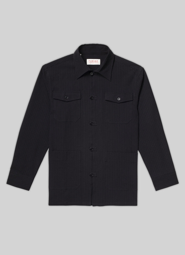 Cotton Seersucker Working Shirt
