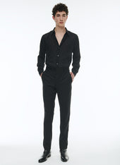 Velvet Shirt With A Swallow Collar