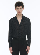 Velvet Shirt With A Swallow Collar