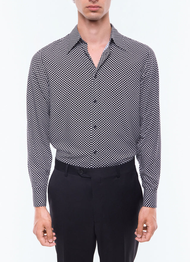 Certified viscose polka dot shirt