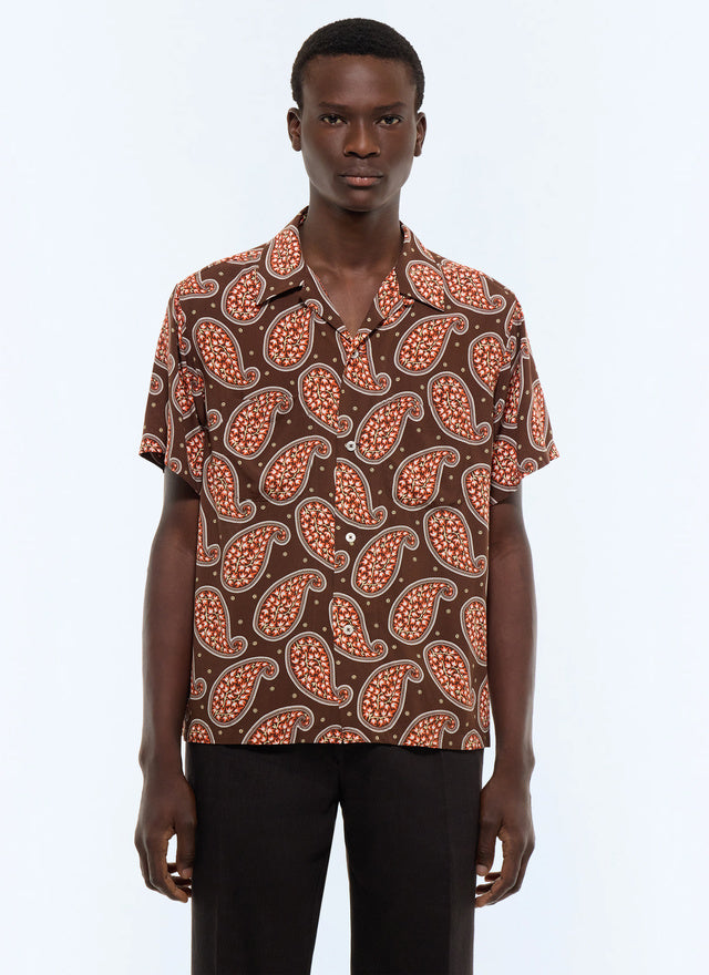 Paisley viscose short-sleeves shirt