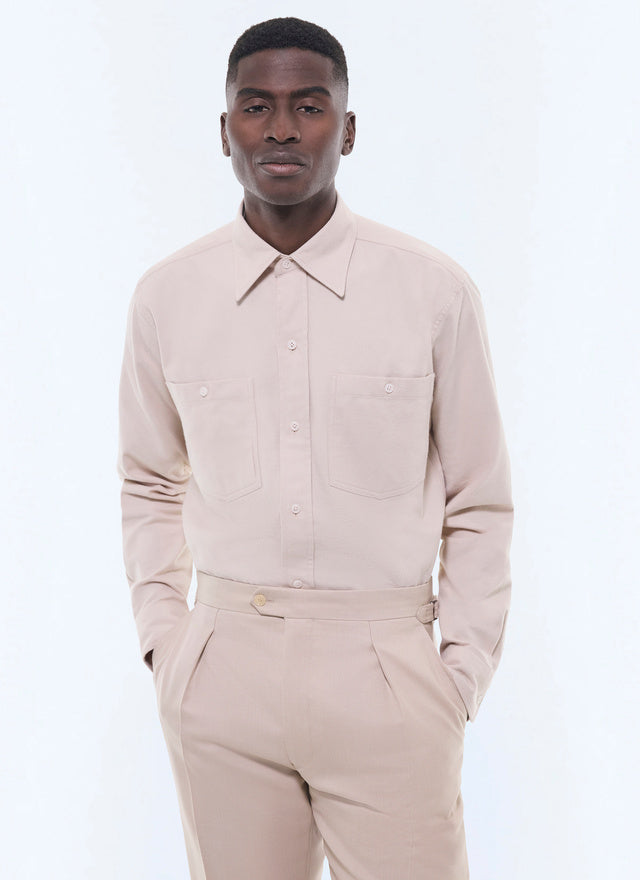 Swallow collar cotton flannel shirt