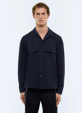 Textured striped cotton shirt