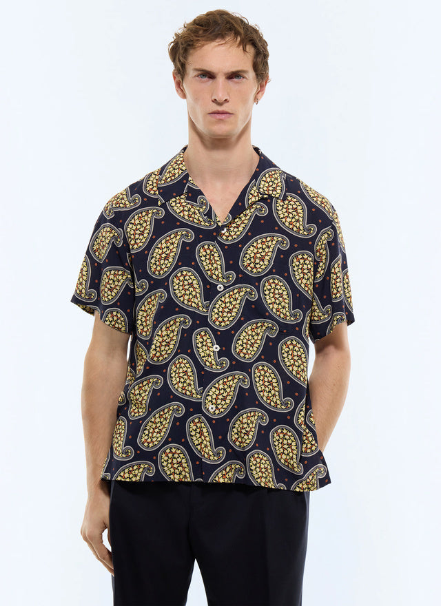 Paisley viscose short-sleeves shirt