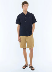 Cotton Seersucker Short Sleeves Shirt