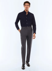 Brushed Cotton Shirt With Grandad Collar