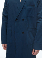 Seersucker Dressing Gown Shirt With