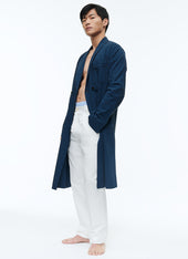 Seersucker Dressing Gown Shirt With