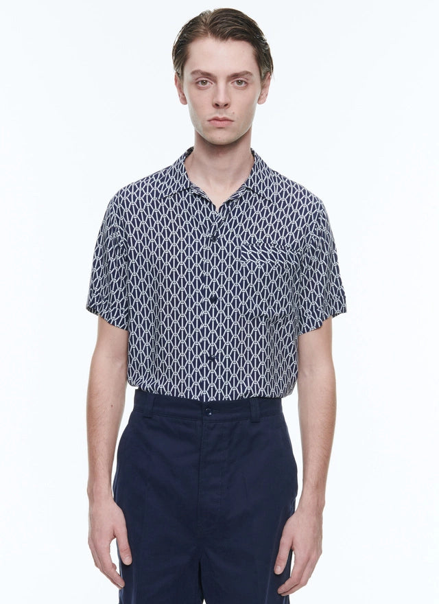 Hawaiian shirt with rope print