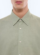 Cotton Linen Swallow Collar Shirt