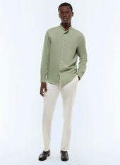 Cotton And Linen Grandad Shirt