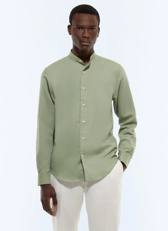 Cotton And Linen Grandad Shirt