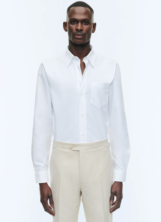 Oxford Cotton Shirt With Swallow Collar