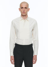Ecru cotton tuxedo shirt
