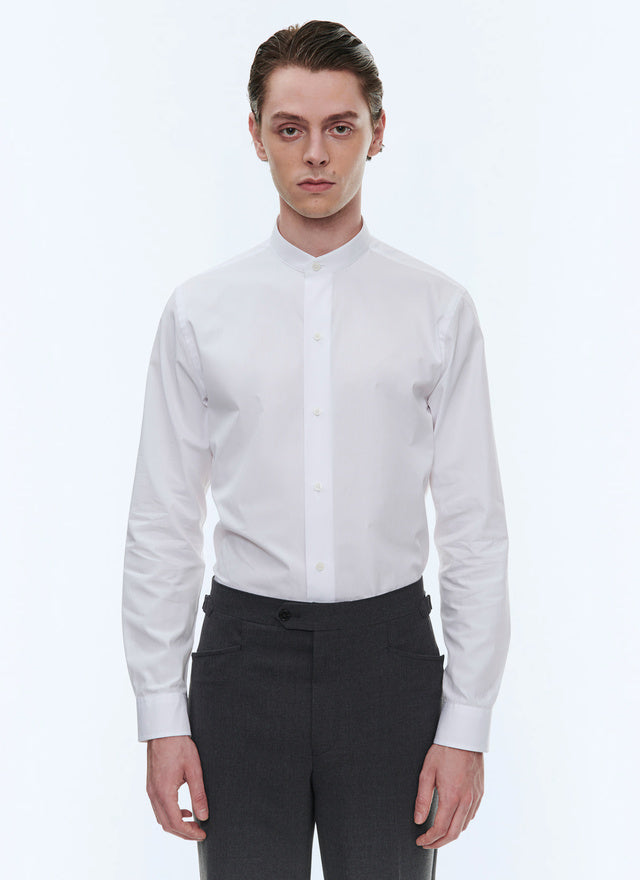 White cotton poplin shirt