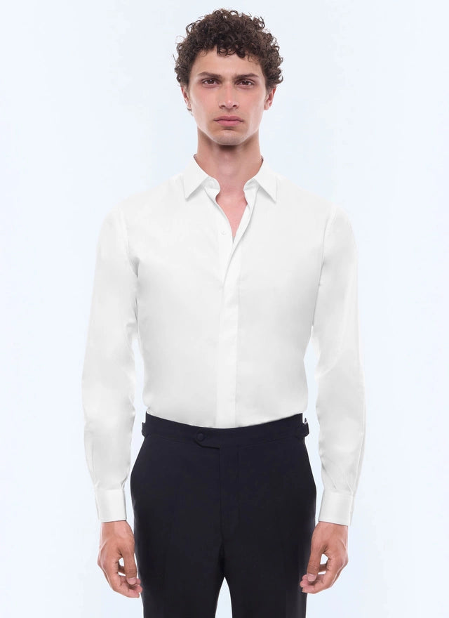 White cotton poplin shirt