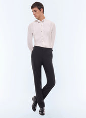 Cotton poplin pleated chestplate shirt