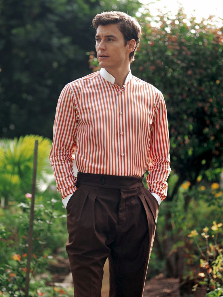 Shirt Reverse Collar With Stripes