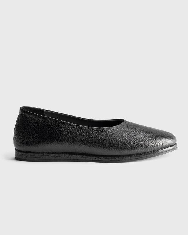 City Slipper - Black Deerskin