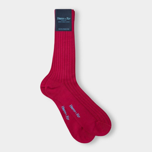 Short Cerise Cotton Socks