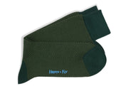 Short Dark Herringbone Cotton Socks