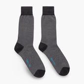 Short Dark Grey White Pin Dot Cotton Socks