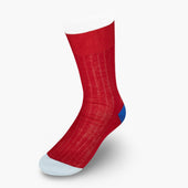 Short Dark Red Cotton Socks With Contrast Heel Toe