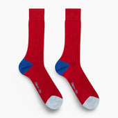 Short Dark Red Cotton Socks With Contrast Heel Toe