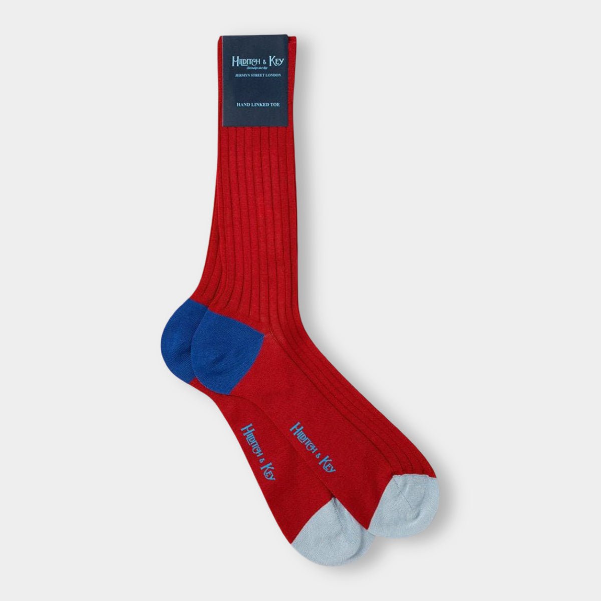 Short Dark Red Cotton Socks With Contrast Heel Toe