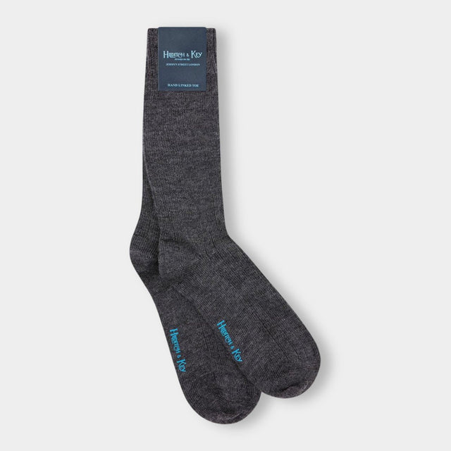 Short Grey Heavy Wool Sport Socks