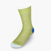 Short Light Green Cotton Socks With Contrast Heel Toe