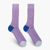 Short Lilac Cotton Socks With Contrast Heel Toe