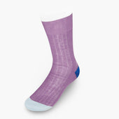 Short Lilac Cotton Socks With Contrast Heel Toe
