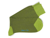 Short Lime Green Herringbone Cotton Socks